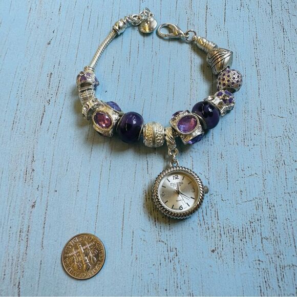AS IS Figaro Couture Beaded Bracelet Watch - Picture 1 of 3